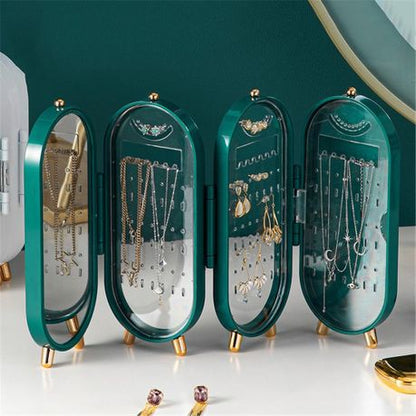 4-Tier Foldable Jewellery Display Storage Box Holder With Mirror - Image 5