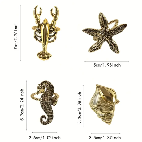 HASHBROWN'S 4 Piece Nautical Delight Cast Iron Napkin Rings - Image 7