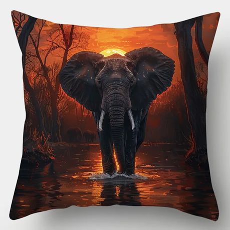 4 Piece African Savannah Animal Throw Pillow Cases - Image 2