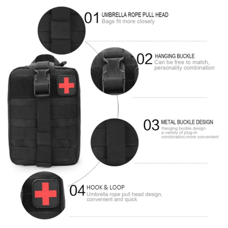 First-Aid Kit Waterproof Tactical Medical Bag Waist Pouch - Image 2