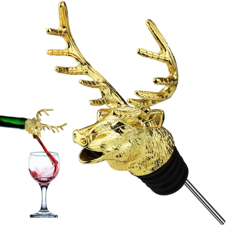 HASHBROWN Zinc Alloy Deer Head Wine Pourer - Silver - Image 5