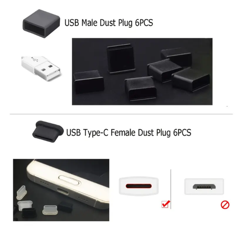 HASHBROWN'S 36PCS Silicone USB Dust Cover Plugs - Assorted Shapes - Image 8