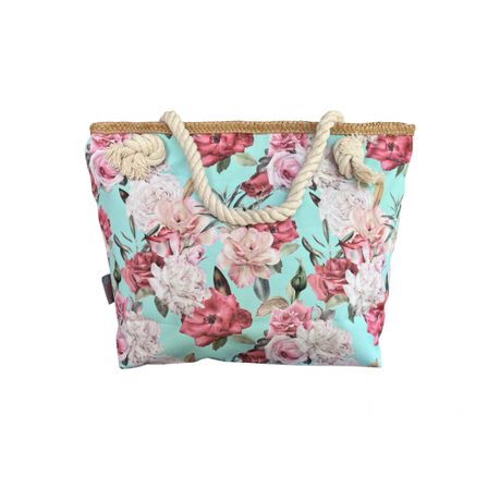 Printed Cotton Road Beach Bag - Image 5