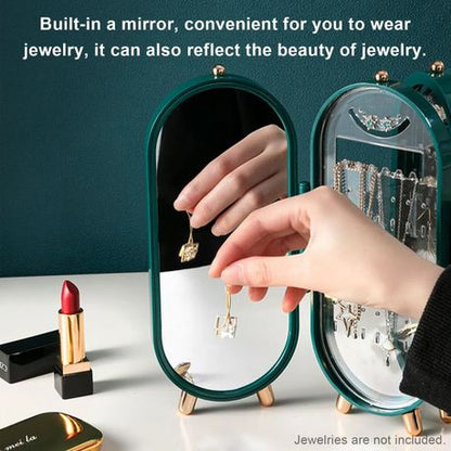 4-Tier Foldable Jewellery Display Storage Box Holder With Mirror - Image 2