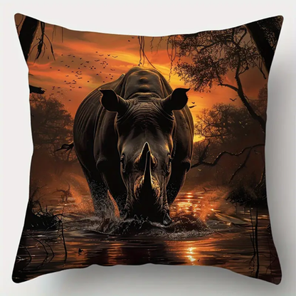 4 Piece African Savannah Animal Throw Pillow Cases - Image 3