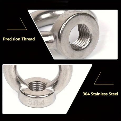 HB 8 pcs M6 Stainless Steel Eye Nuts - Image 8