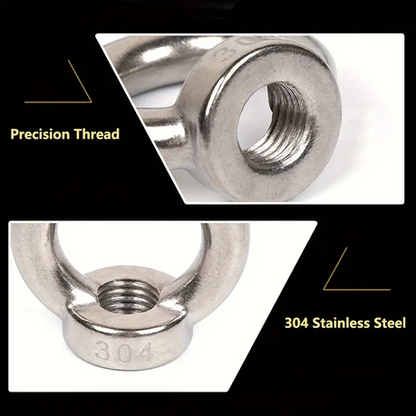 HB 8 pcs M6 Stainless Steel Eye Nuts - Image 8