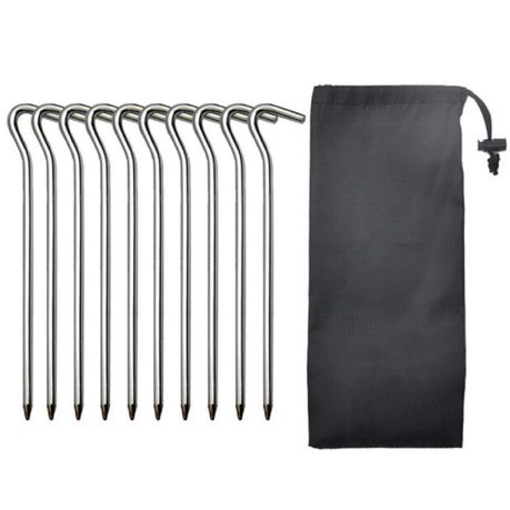 Camping Multifunctional 10Piece Tent Peg With Portable Storage Bag (18x3cm)