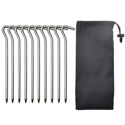 Camping Multifunctional 10Piece Tent Peg With Portable Storage Bag (18x3cm)